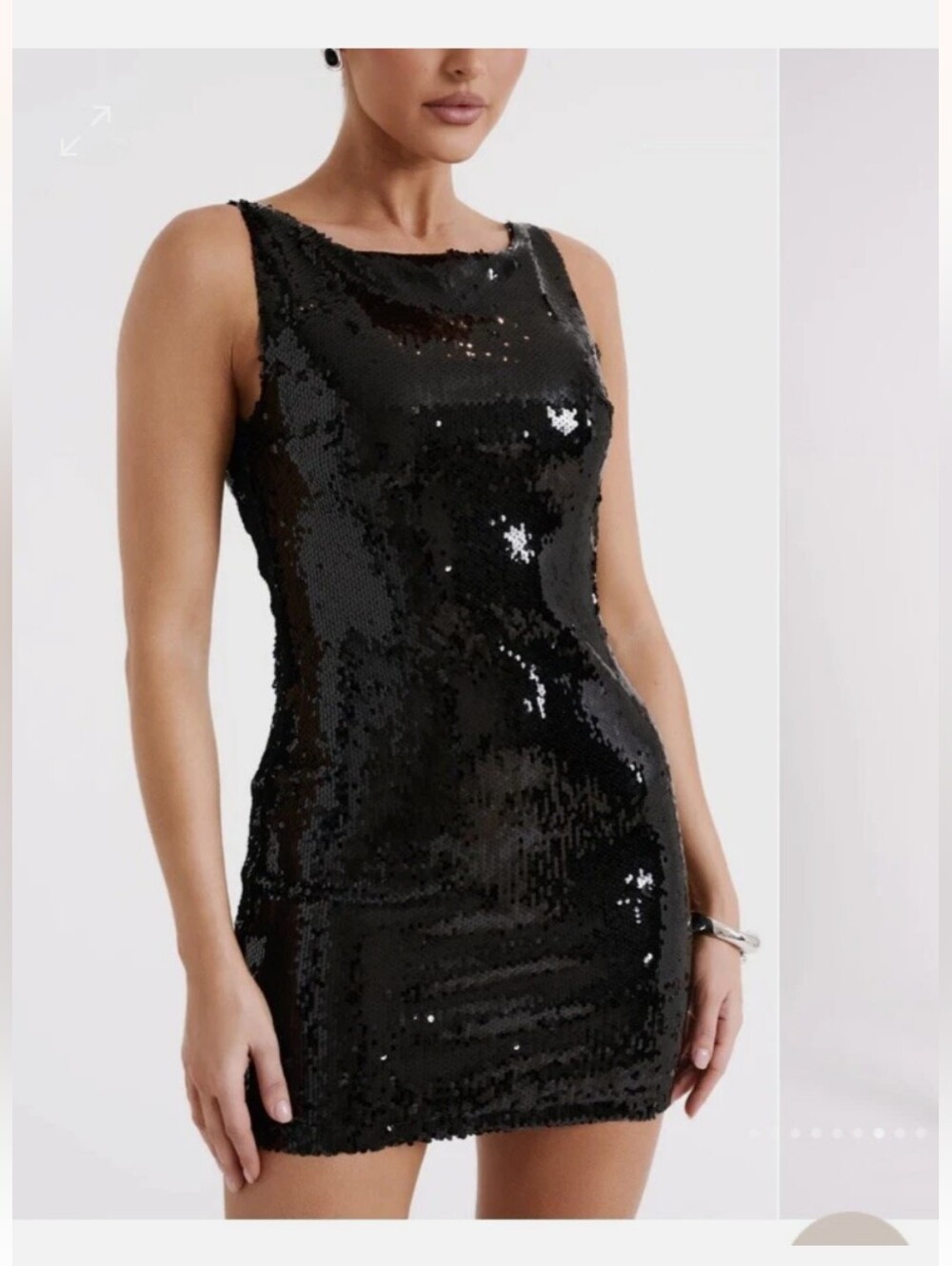 Meshki Black Sequin Bodycon Dress